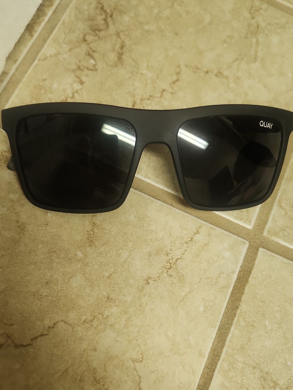 Quay Australia Matte Black Square Sunglasses for Women  Wore A Few Times